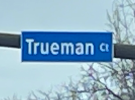 Street sign for Trueman Ct in Hilliard, Ohio