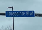 Street sign for Truepointe Blvd in Hilliard, Ohio