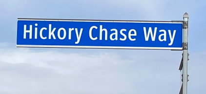 Street sign for Hickory Chase Way in Hilliard, Ohio